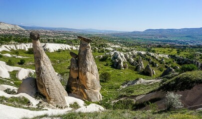 The Three Beauties are located in Urgup, Cappadocia, Turkey.