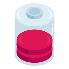 An icon design of battery cell