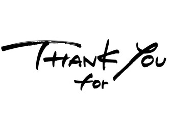 手書き文字「thank you for」