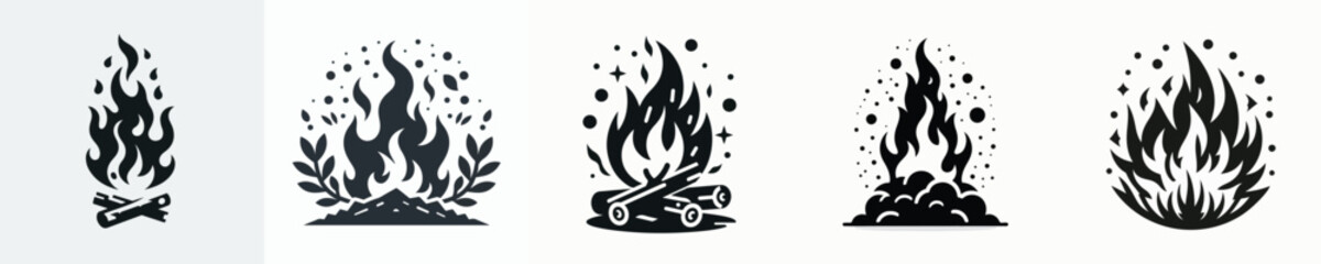 vector silhouette of a fire