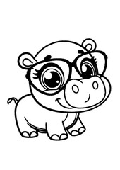 coloring page hippopotamus 