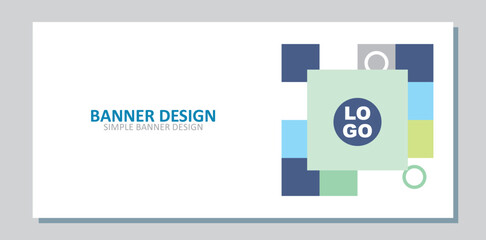 Elegant banner design web template, Horizontal header web banner. Modern elegant blue cover header