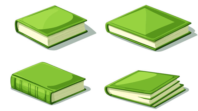 Isometric Pixel Art of Stacked Green Books on White Background For Education and Learning with Retro Style