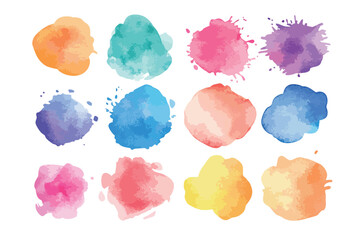 set of watercolor splashes isolated