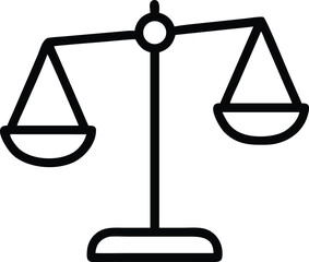 Balance Scale Icon Vector – Legal Justice, Money, and Finance Symbol Illustration