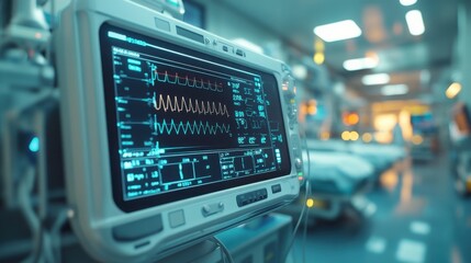 A vital heart monitor displays life s rhythm with hope and precision inside a hospital setting crisp