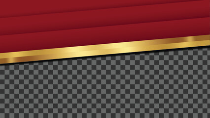 Abstract elements with realistic gold and red effects. Graphic gold shape vector illustration. Luxury