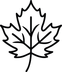 Maple Leaf Silhouette Vector – Decorative Autumn Nature Icon with Clean and Colorful Design