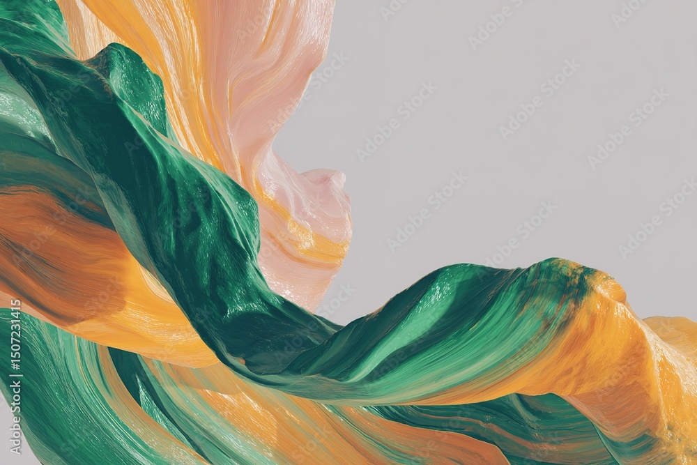 Poster colorful abstract swirls of paint on a light background create a dynamic and fluid composition refle