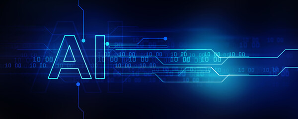 Obraz premium 2d illustration Artificial Intelligence (AI) concept 