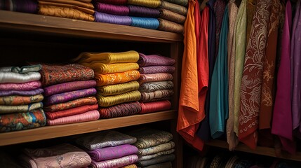 Vibrant Textile Collection: A Showcase of Rich Colors and Textures