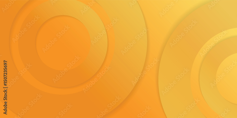 Poster abstract yellow background with circular shapes and halftone composition. vector illustration