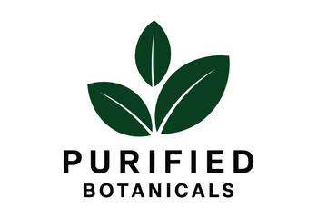 Purified Botanicals Logo Natural Organic Leaf Design