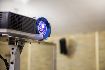 Projector on a stand with copy space