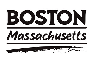 Boston Massachusetts City Logo Vector Design