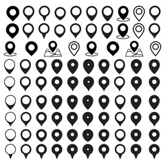 Location map pin icons set. Modern map marker collection. Pinpoint. Location pin icon. Map pin place marker. Map marker pointer icon. 