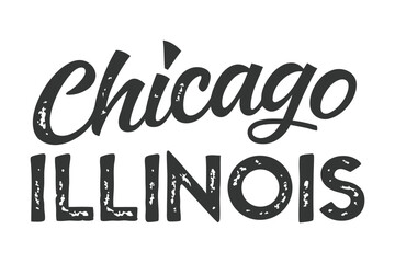 Chicago, Illinois City Typography Design