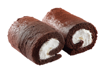 Delicious Chocolate Swiss Roll Cake Creamy Filling, Perfect Dessert