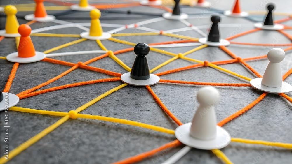 Poster interconnectedness a visual representation of complex network relationships, highlighting central no