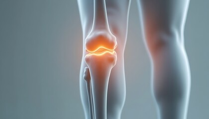 Human Knee Joint Showing Pain or Inflammation Medical Illustration