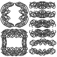 set of decorative elements
