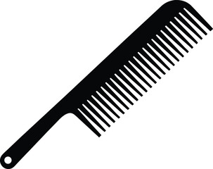 Wooden comb silhouette vector, Barber comb silhouette vector style, hair comb icon silhouette. vector illustration
