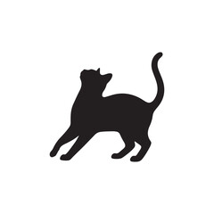 Black cat silhouette vector illustration isolated on white background