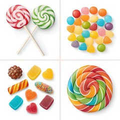 Colorful Lollipops Gummy Candies and Sweet Treats Collection