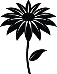 Coneflower purple flower silhouette, A Rudbeckia flower vector silhouette, Coneflower Vector clipart illustration design. 