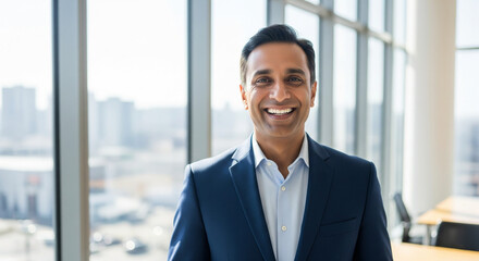 Sunny Ambition: Confident Professionals Achieving Goals in a Bright Office