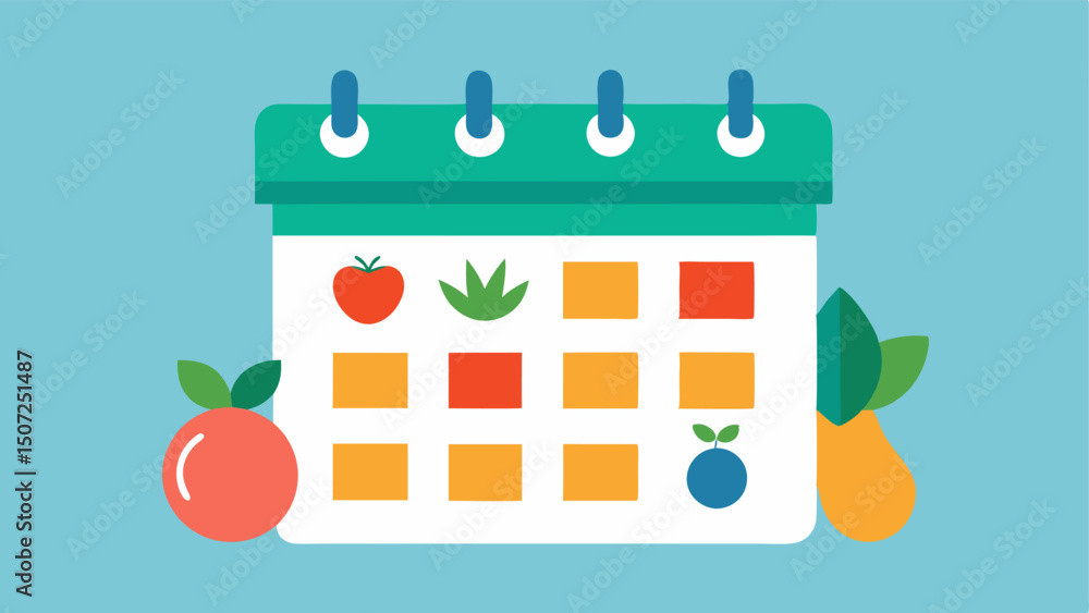 Poster meal plan calendar a calendar page displaying a weeks worth of meals with each day showing colorful 