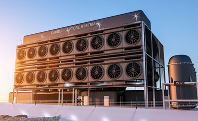 industrial carbon capture technology facility to reduce the CO2 in the atmosphere
