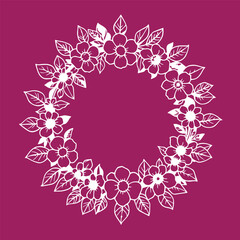 Floral wreath logo simple flat illustration creative abstract design vector.
