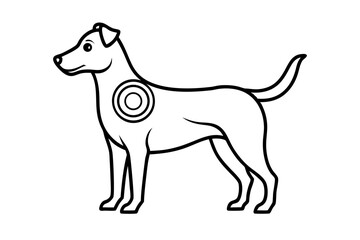 Fototapeta premium vector line art a dog lassie 