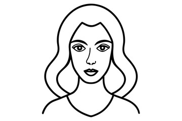 a woman line art  face 