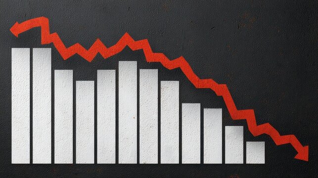 Recession Graph  Falling Market Trend  Economic Downturn  Financial Crisis  Minimalist Cha