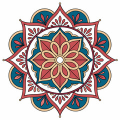 Intricate Mandala Vector Design with Floral and Geometric Patterns &ndash; Decorative Boho Style Art