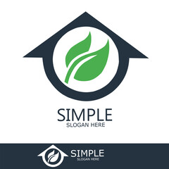 eco friendly house logo for environmental preservation