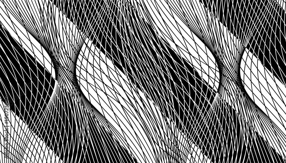 Poster black and white abstract pattern with wave effect for modern background and jersey design. fully edi