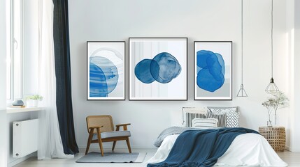 Elevate Your Space: Stylish Blue Modern Living Room Background Posters – Contemporary Interiors, Sophisticated Décor, and Timeless Elegance for Modern Homes