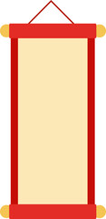 Blank Chinese Straight Scroll design. 
Chinese Wall Scroll vector. 
Chinese New Year blank scroll clipart.
Chinese lunar year blank red scroll isolated svg.
