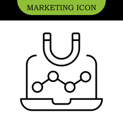 Digital Marketing Line Editable Icons set. Vector illustration in modern thin line style of online business related icons: advertisement, sales, content analysis, and more