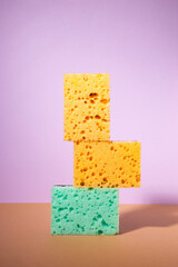 Household sponge foam cleaner still life