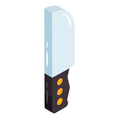 Modern design icon of knife, isometric vector 