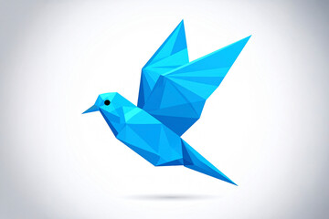 Fototapeta premium Origami Geometry_Bird – Polygonal Origami Bird | 折り紙風 鳥イラスト