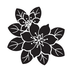 Intricate Black and White Tropical Flower Illustration