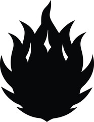 Dragon fruit silhouette vector, Dragon fruit black silhouette vector illustration