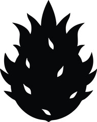 Dragon fruit silhouette vector, Dragon fruit black silhouette vector illustration