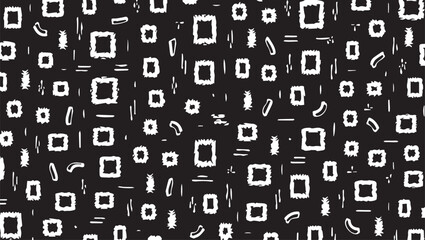 African Hand art ornament vector in white silhouette design.