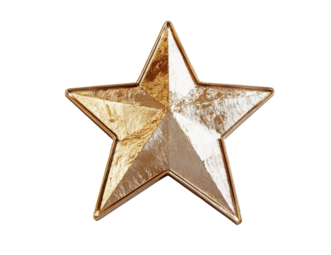 Gold star, textured, decorative